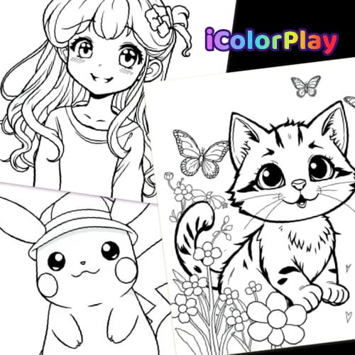 Free AI coloring page generator example - printable coloring sheet by iColorPlay